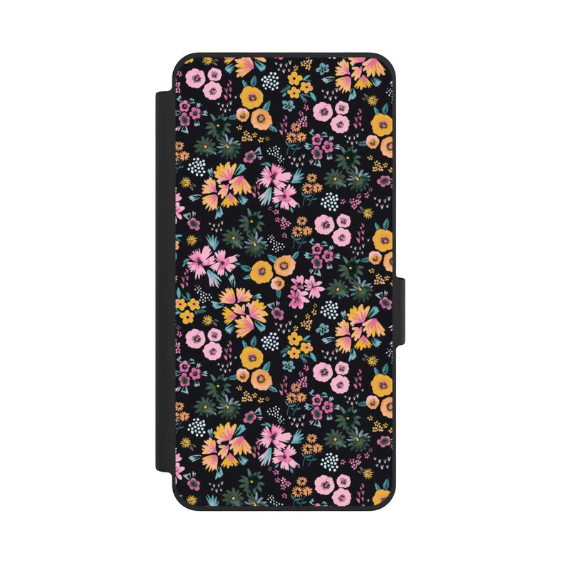 Galaxy S26 NIVOflip Kleine bunte Blumen Schwarz 2