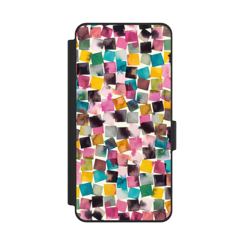 Samsung Galaxy S26 NIVOflip Plaids Géométriques Aquarelle Rose
