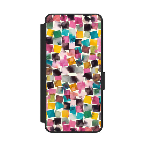 Samsung Galaxy S26 NIVOflip Watercolor Geometric Plaids Pink