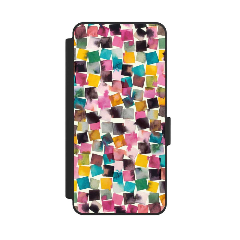 Galaxy S26 NIVOflip Aquarell geometrische Plaids rosa