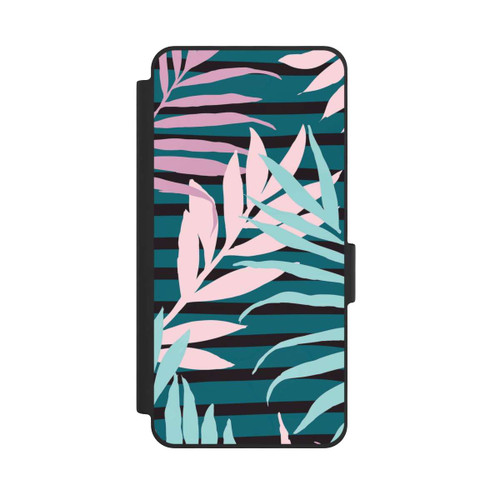Samsung Galaxy S26 NIVOflip Feuilles de jungle pastel rose sarcelle