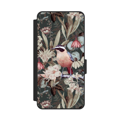 Samsung Galaxy S26 NIVOflip Oiseau orange à motif de fleurs vintage