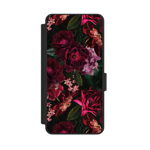 Samsung Galaxy S26 NIVOflip Dark Red and Pink Flowers
