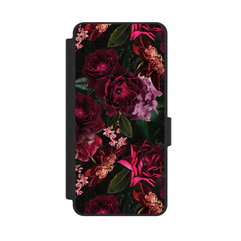Galaxy S26 NIVOflip Dark Red and Pink Flowers