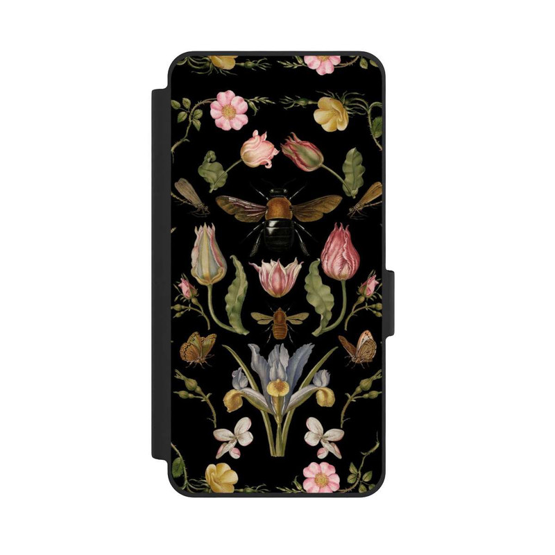 Galaxy S26 NIVOflip Wildblumen und Biene Schwarz