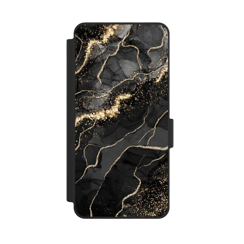 Galaxy S26 NIVOflip Look Spirales de Marbre Sombre & Or