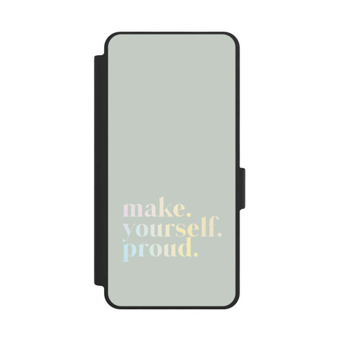 Samsung Galaxy S26 NIVOflip Make Yourself Proud Zitat-Minze und Farbverlauf
