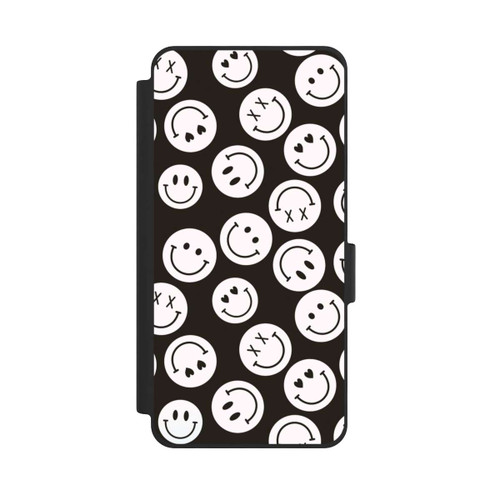 Samsung Galaxy S26 NIVOflip Smiles Emotes Pattern Black And White