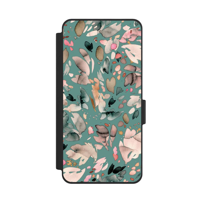 Galaxy S26 NIVOflip Fleurs abstraites, pétales vert