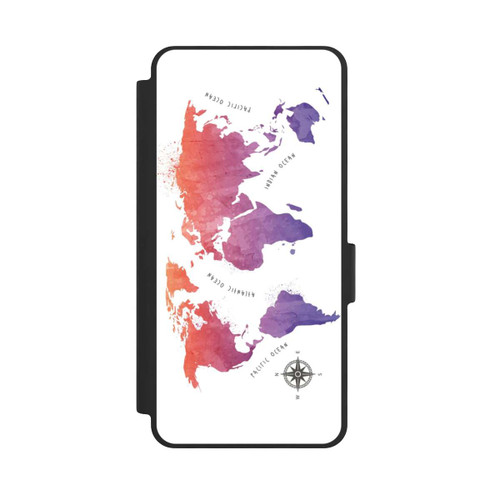 Samsung Galaxy S26 NIVOflip Worldmap (Watercolor) white