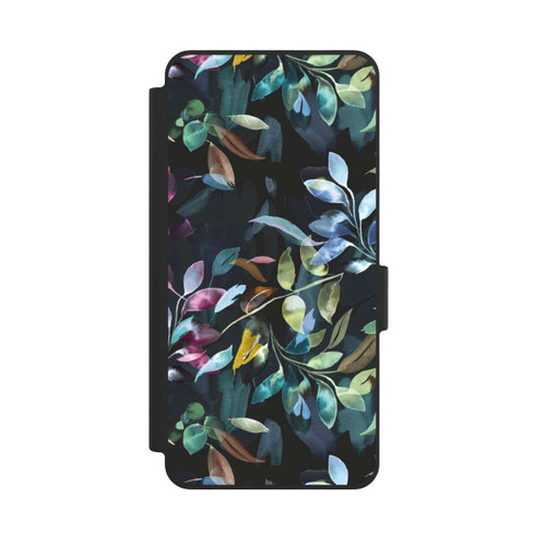 Samsung Galaxy S26 NIVOflip Mystische Aquarellblätter schwarz