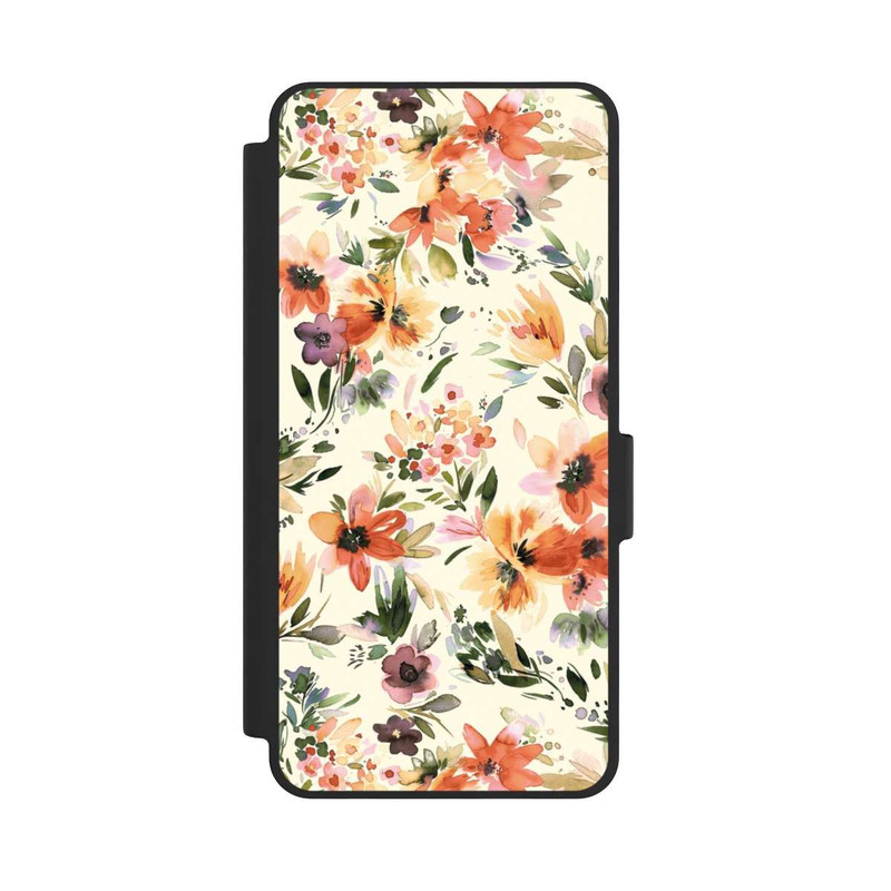 Galaxy S26 NIVOflip Fleurs artistiques d'été Ivoire