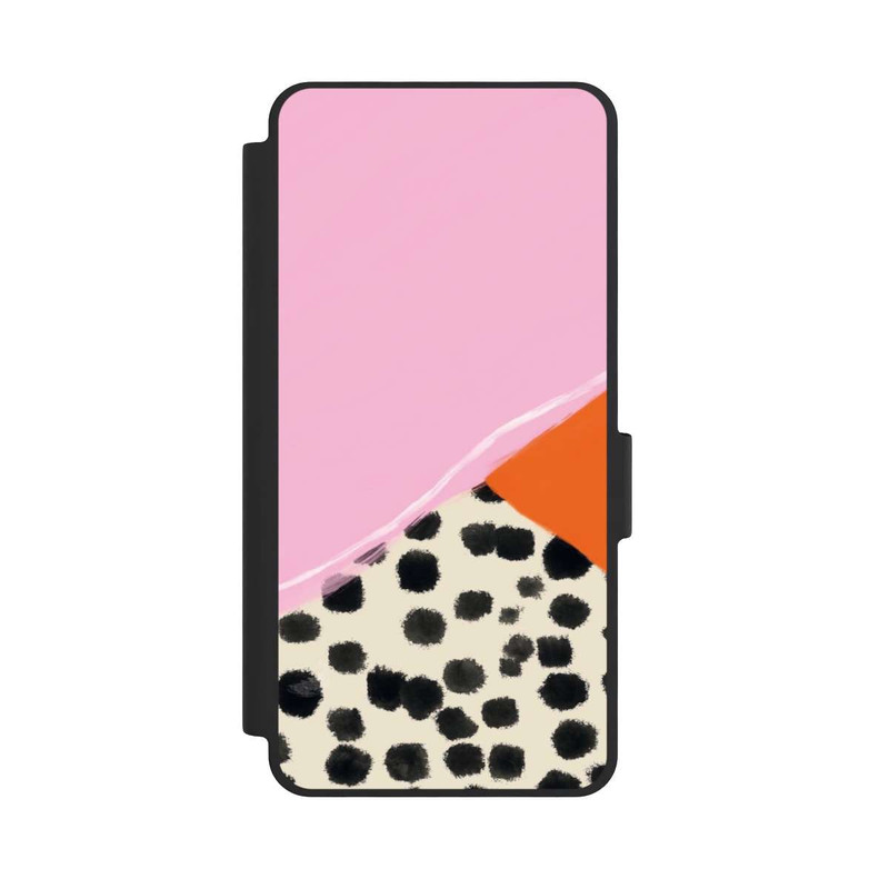 Galaxy S26 NIVOflip Pink and Orange Modern Art with Dots