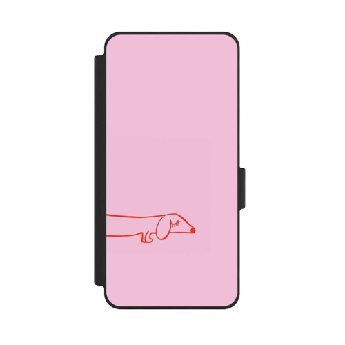 Samsung Galaxy S26 NIVOflip Dachshund Illustration Pink