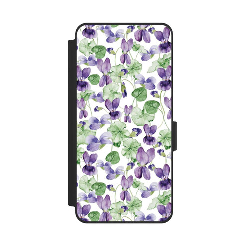 Samsung Galaxy S26 NIVOflip Purple Wildflowers Pattern Watercolor
