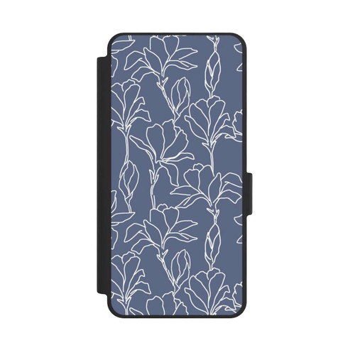 Samsung Galaxy S26 NIVOflip Flower Silhouettes on Blue