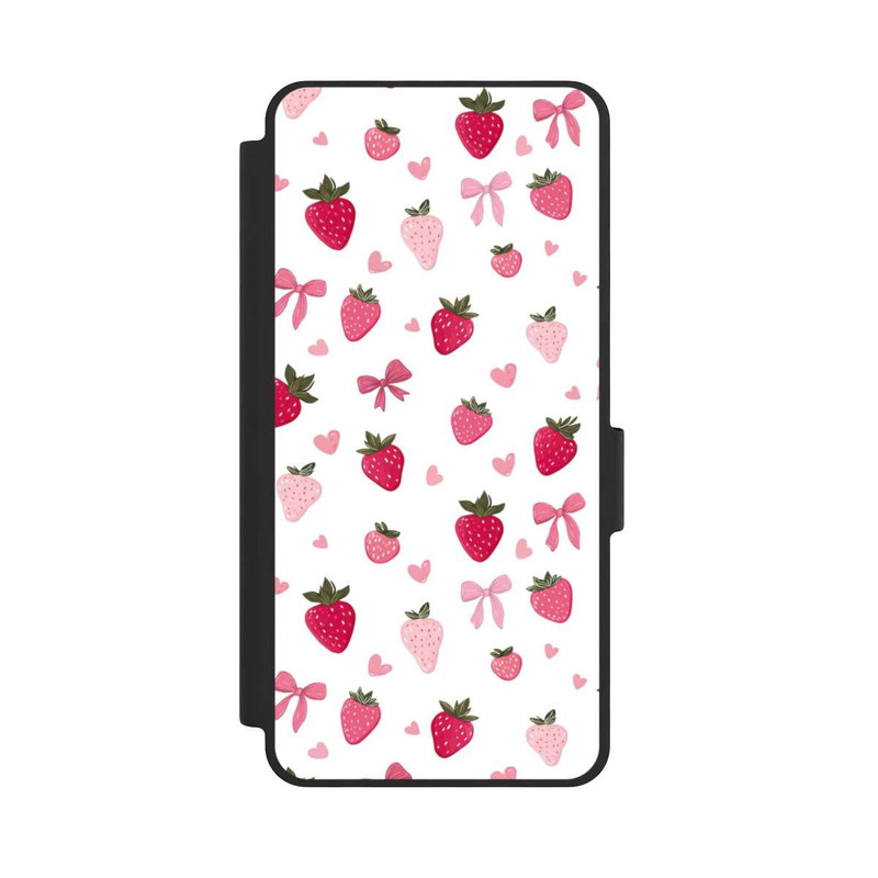 Galaxy S26 NIVOflip Erdbeer Herz Schleifen Muster Pink
