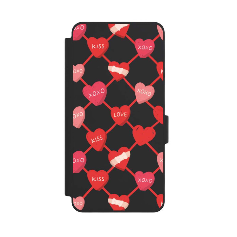 Galaxy S26 NIVOflip Heart Pattern XOXO Red