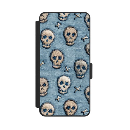 Samsung Galaxy S26 NIVOflip Skulls on Jeans Pattern