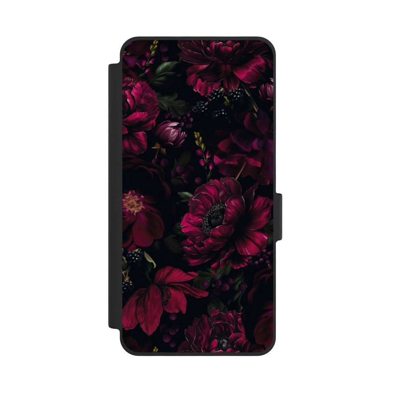 Galaxy S26 NIVOflip Dunkle Rote Blumen Liebe