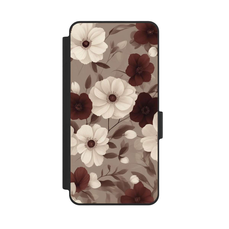 Galaxy S26 NIVOflip Negative Flower Bordeaux White with AI