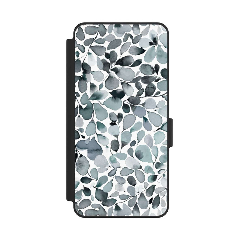 Galaxy S26 NIVOflip Eukalyptus Aquarell Blätter Grau
