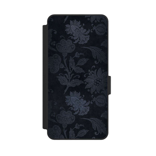Samsung Galaxy S26 NIVOflip  Silberne Blumen auf Samt