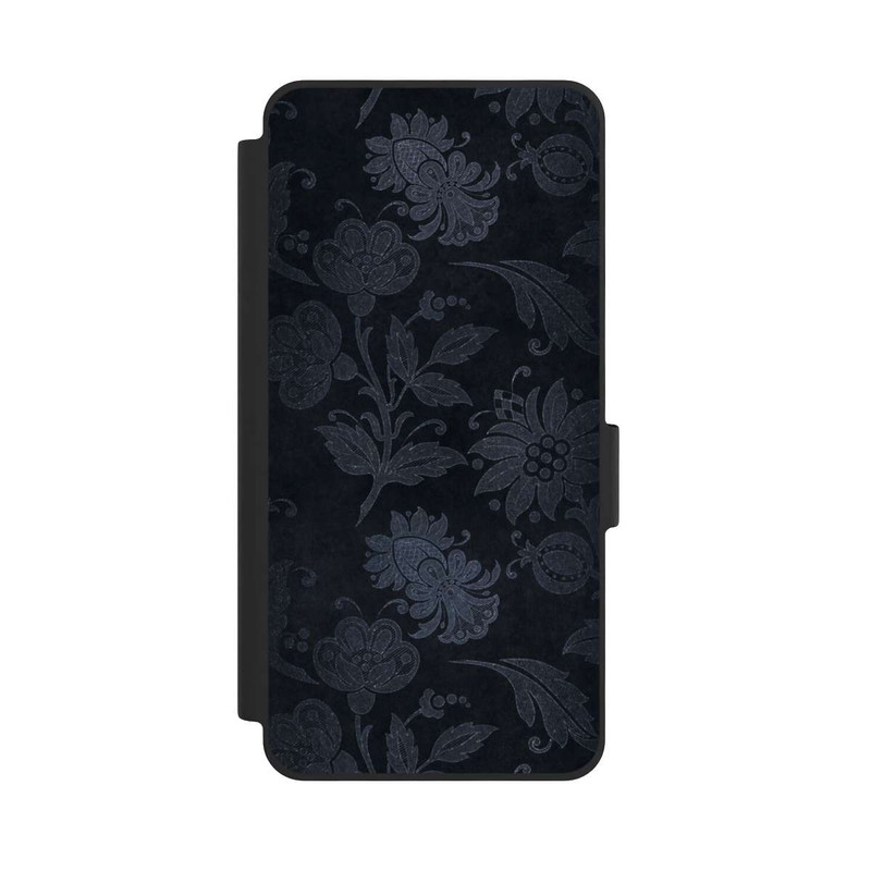 Galaxy S26 NIVOflip  Silberne Blumen auf Samt