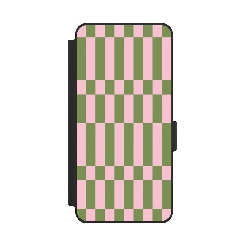 Galaxy S26 NIVOflip Karomuster in Salbei und Rosa