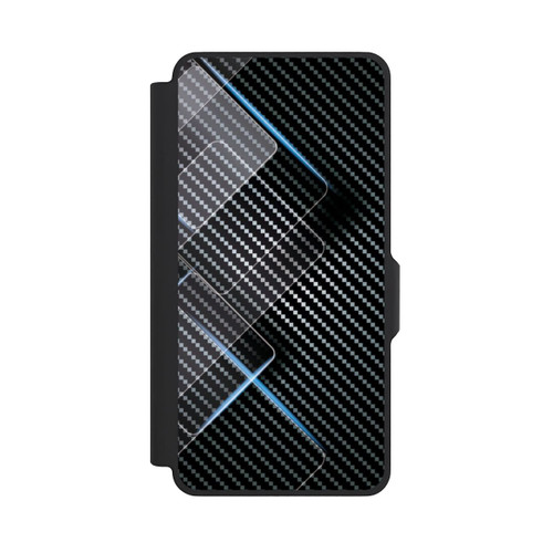 Samsung Galaxy S26+ NIVOflip Blaue Linien auf Karbon