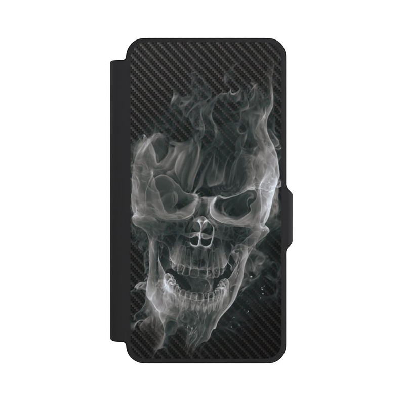 Galaxy S26+ NIVOflip rauchender Totenkopf Carbon