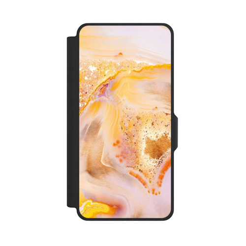 Samsung Galaxy S26+ NIVOflip Orangefarbener Glitzer Marmorlook