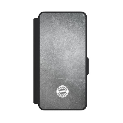 Samsung Galaxy S26+ NIVOflip Logo FCB Classique Petit - Blanc sur Fond Métallique