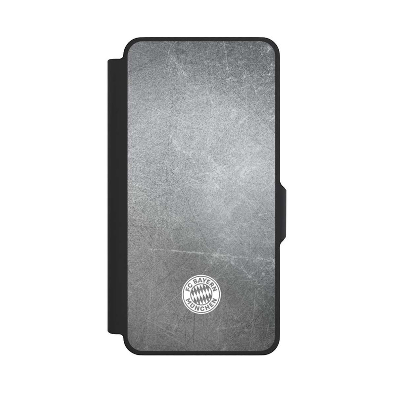 Galaxy S26+ NIVOflip Logo FCB Classique Petit - Blanc sur Fond Métallique