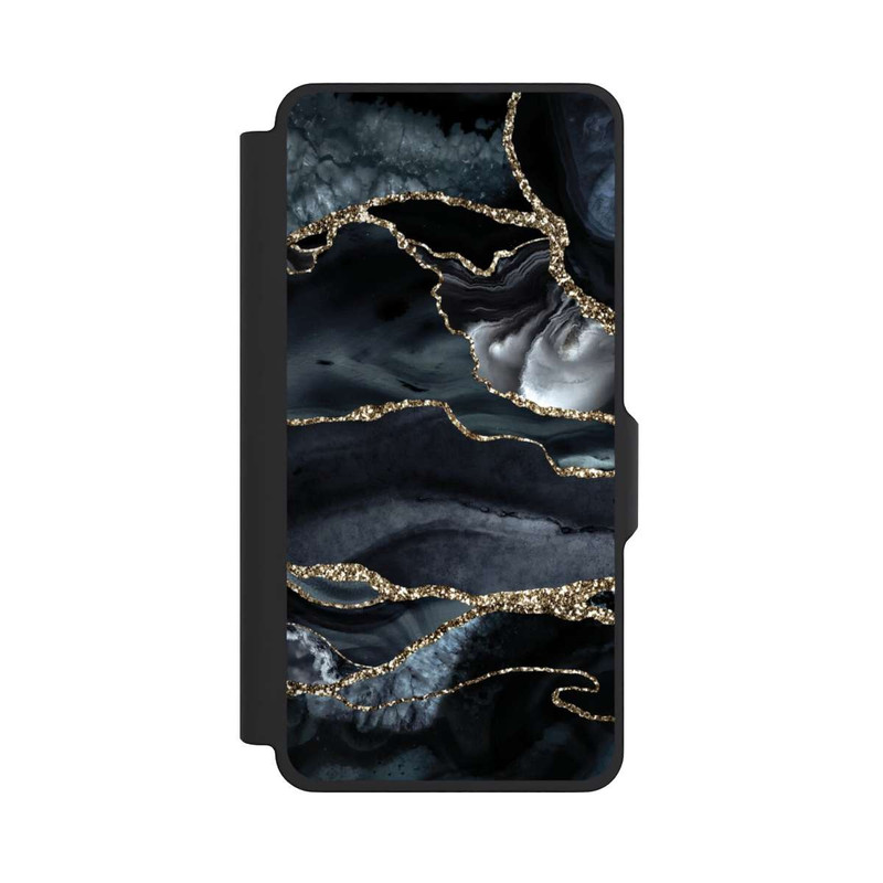 Galaxy S26+ NIVOflip Dunkler Marmor Gold Glitzerlook