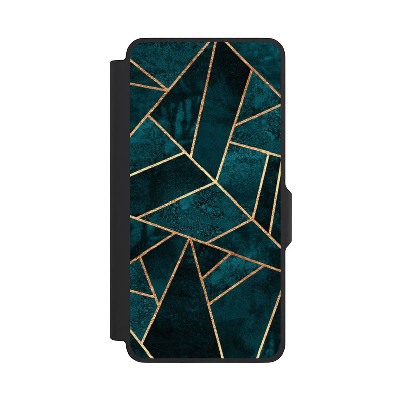 Galaxy S26+ NIVOflip Tief Blaugrün Stein Gold Druck