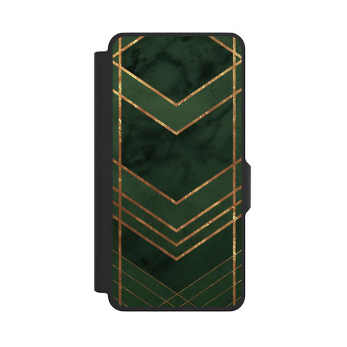 Samsung Galaxy S26+ NIVOflip Dark Green Pattern Golden Stripes