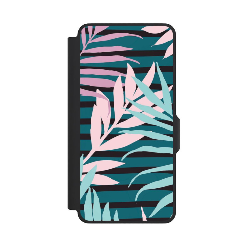Galaxy S26+ NIVOflip Feuilles de jungle pastel rose sarcelle