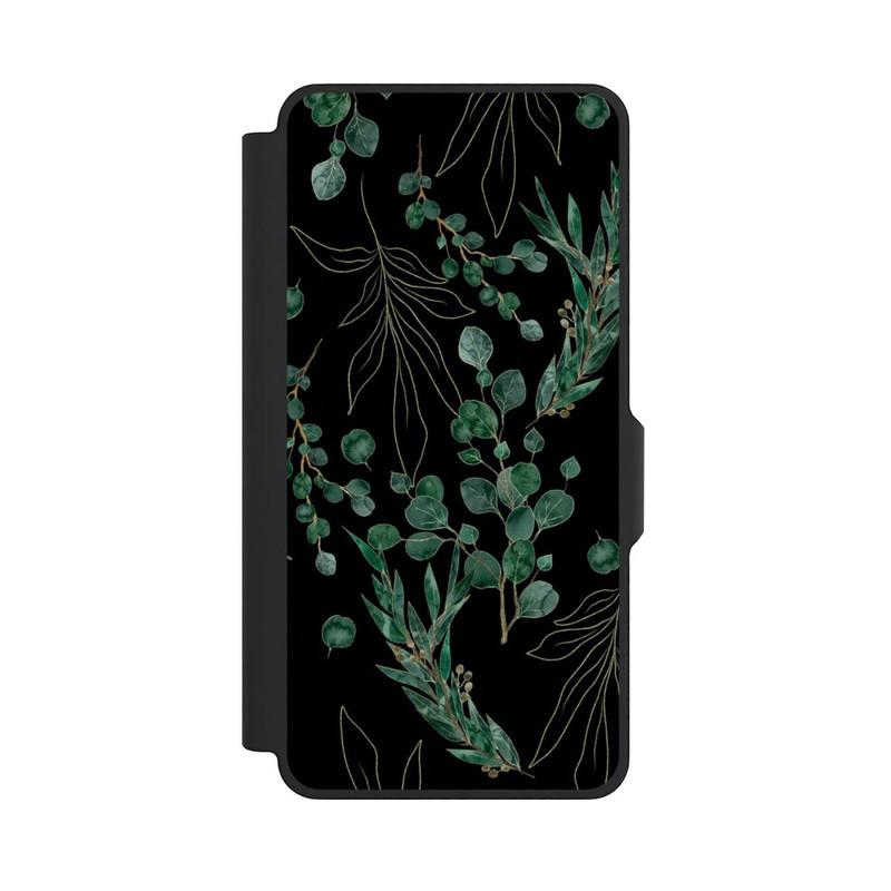 Galaxy S26+ NIVOflip Feuilles d'Eucalyptus Fond Noir