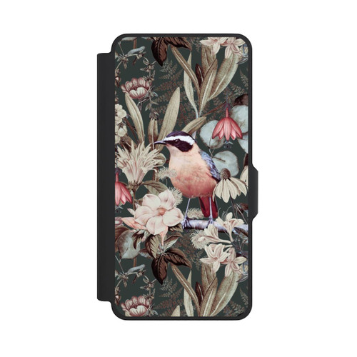 Samsung Galaxy S26+ NIVOflip Orangefarbener Vogel im Vintage Blumenmuster