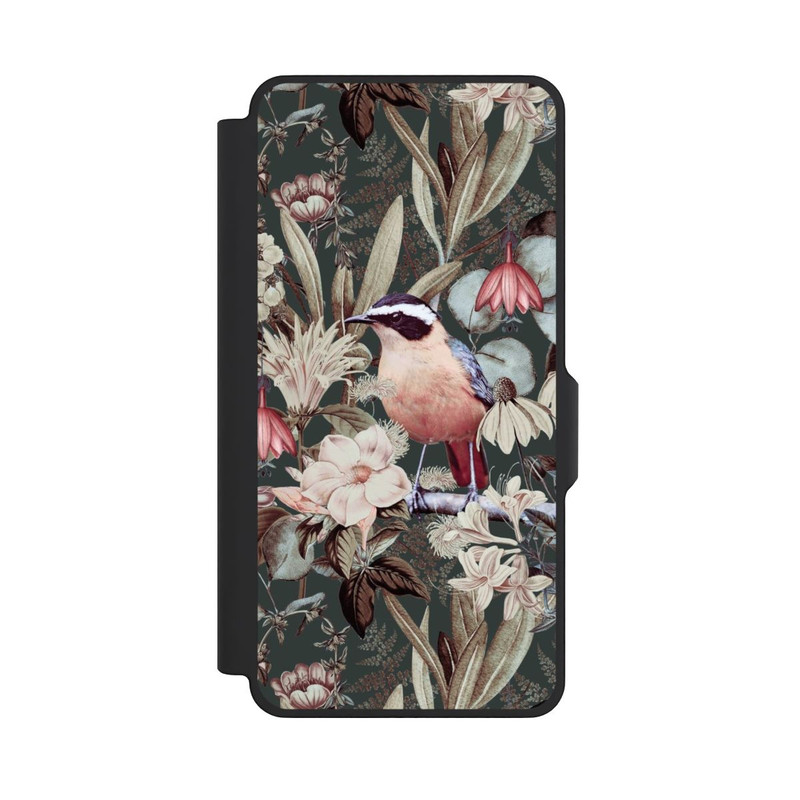 Galaxy S26+ NIVOflip Orangefarbener Vogel im Vintage Blumenmuster
