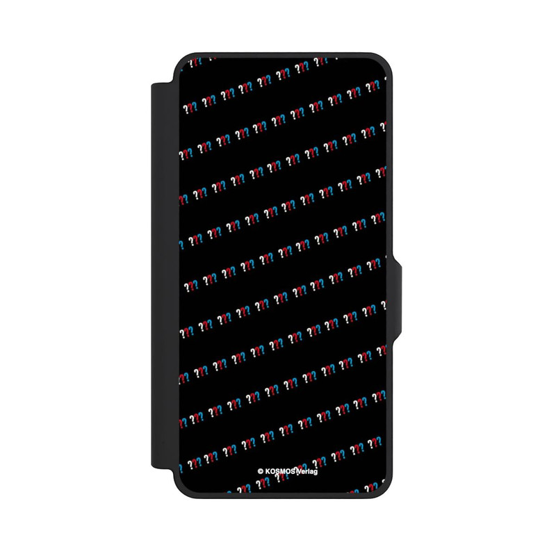 Galaxy S26+ NIVOflip Drei Fragezeichen Muster Schräg