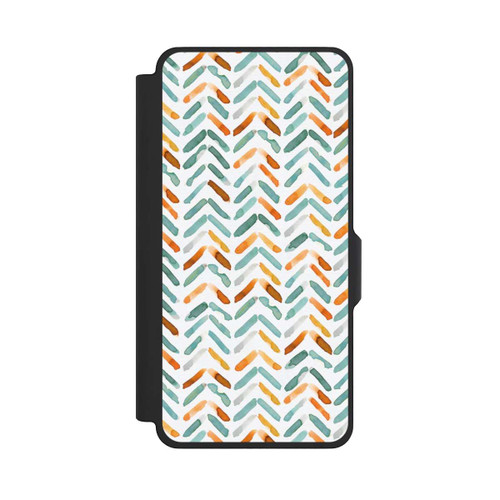 Samsung Galaxy S26+ NIVOflip Elegant Fall Chevron Blue Orange