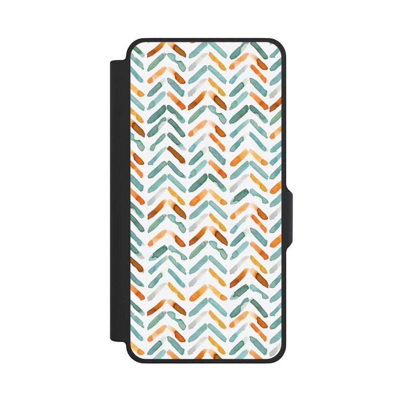 Galaxy S26+ NIVOflip Élégant Automne Chevron Bleu Orange