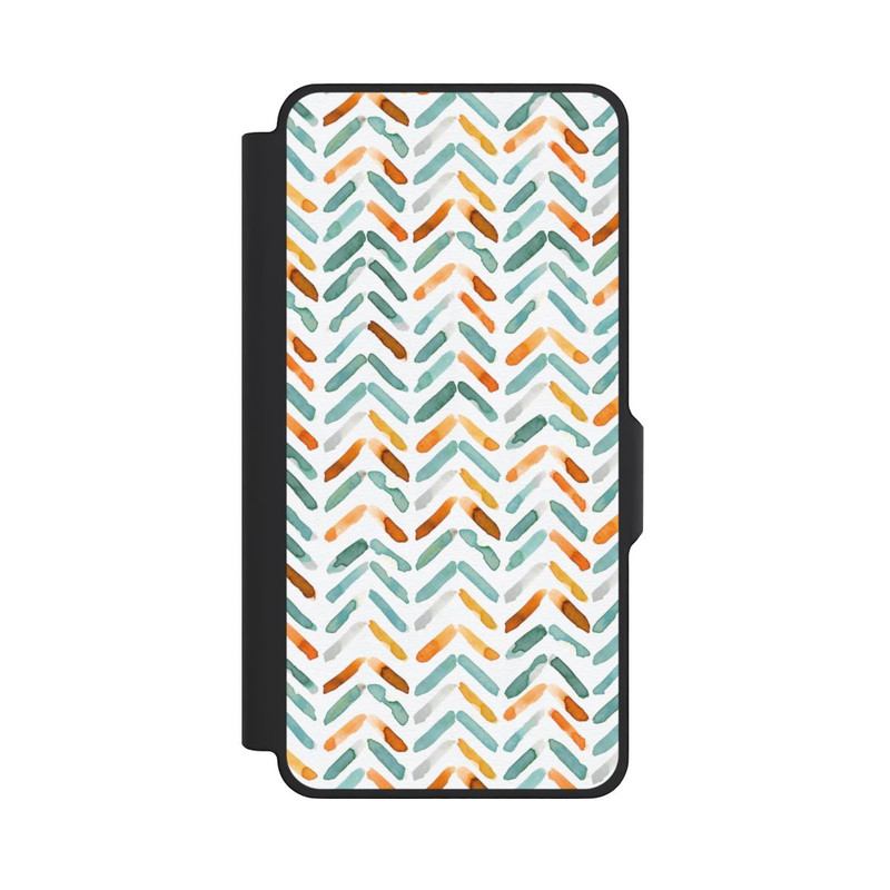 Galaxy S26+ NIVOflip Élégant Automne Chevron Bleu Orange