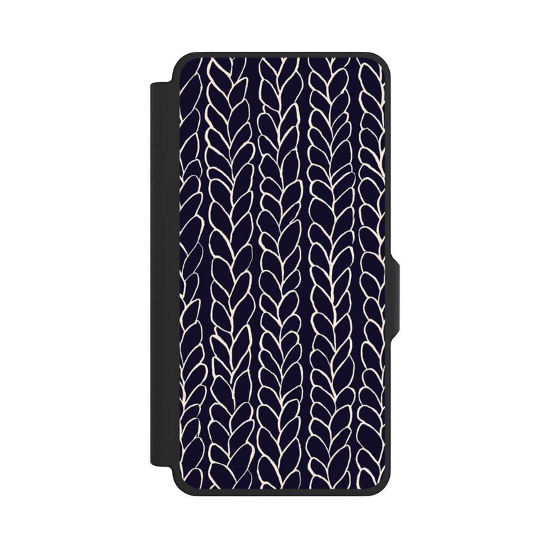 Galaxy S26+ NIVOflip gezeichnete Wollzöpfe Marine