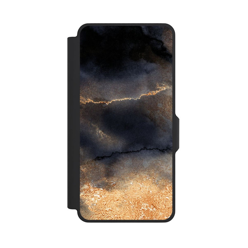 Galaxy S26+ NIVOflip Schwarzer Marmor Goldstaub Look