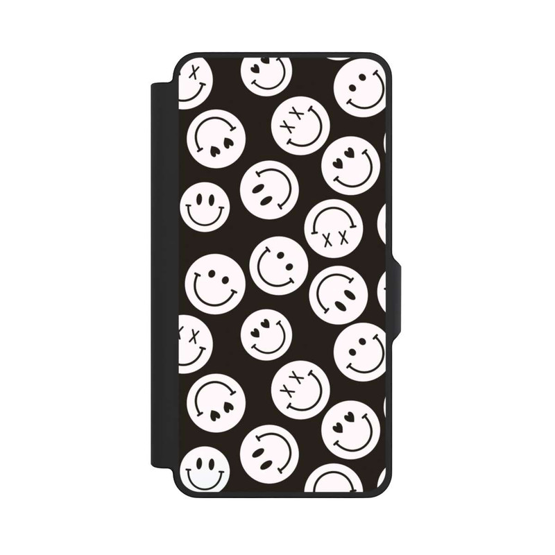 Galaxy S26+ NIVOflip Smiles Emotes Pattern Black And White