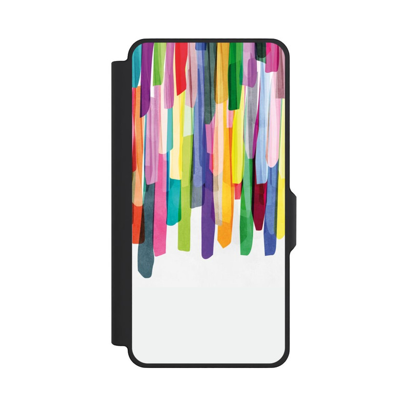 Galaxy S26+ NIVOflip Bunte Streifen Weißer Hintergrund
