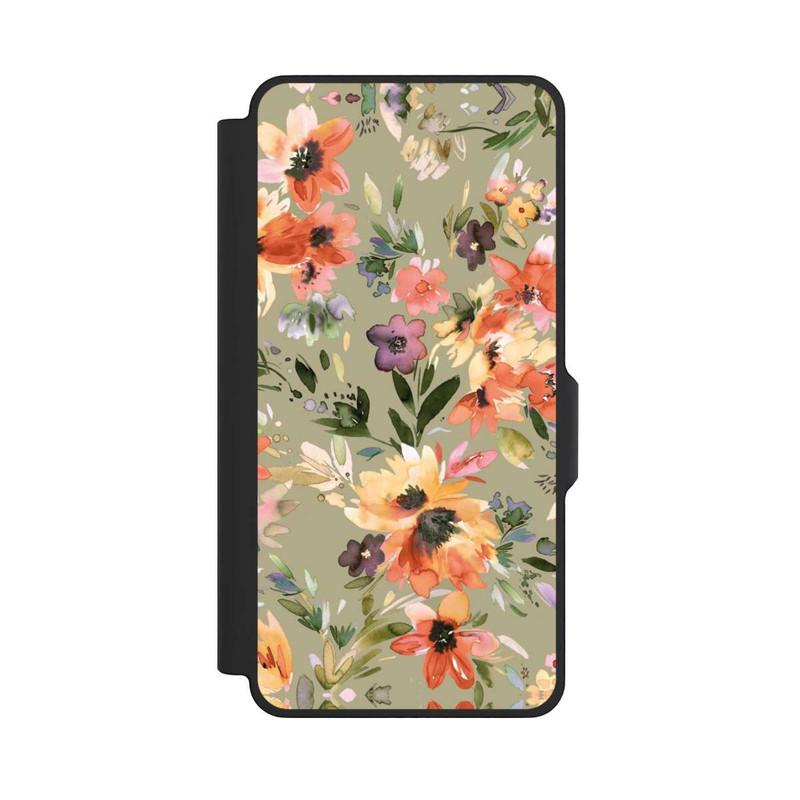 Galaxy S26+ NIVOflip Malerische tropische Blumen Salbeigrün